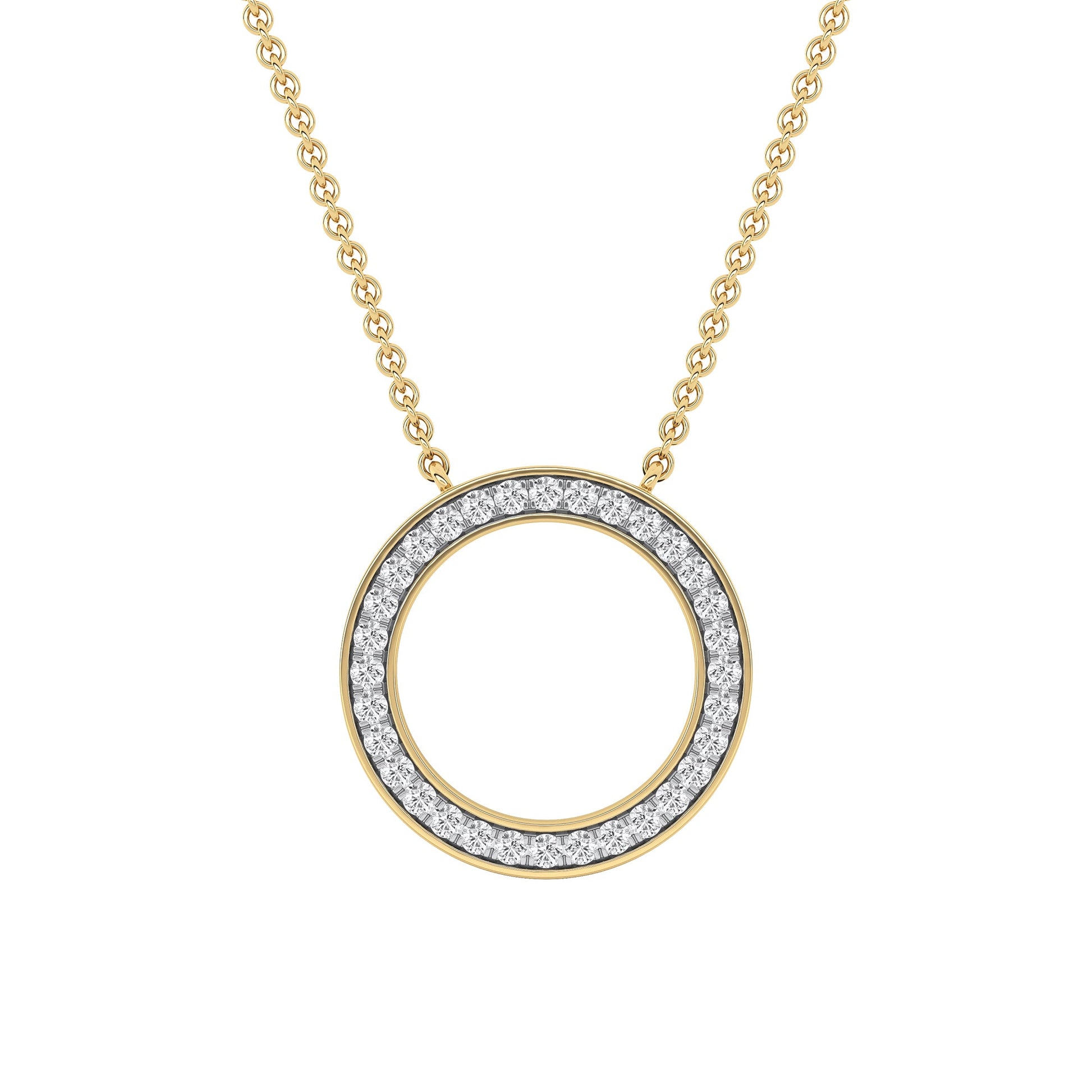 0.32 Ct Lab Grown Diamond Circle Pendant Necklace - Dewberry Diamonds