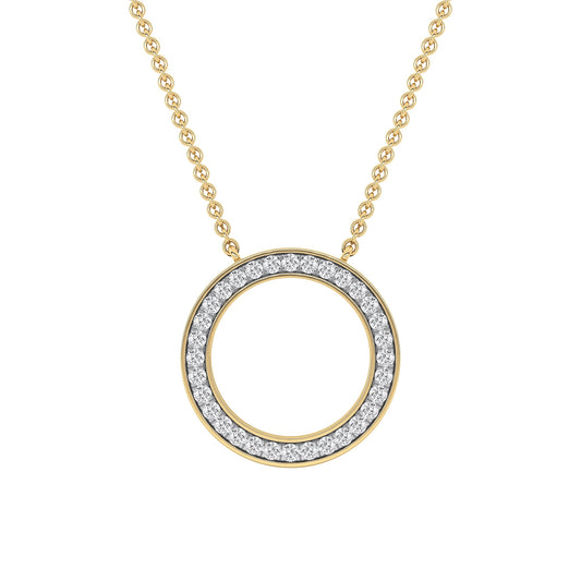 0.32 Ct Lab Grown Diamond Circle Pendant Necklace - Dewberry Diamonds