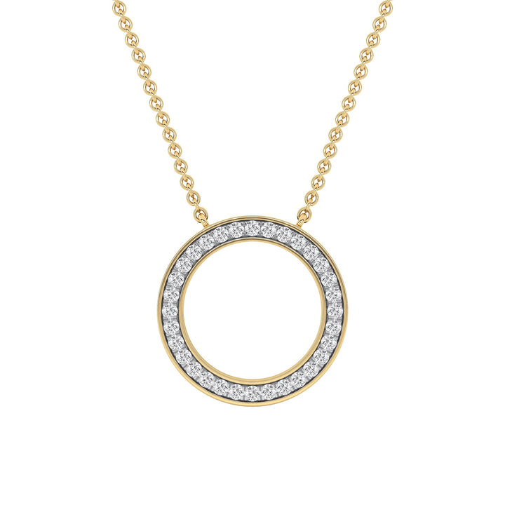0.32 Ct Lab Grown Diamond Circle Pendant Necklace - Dewberry Diamonds