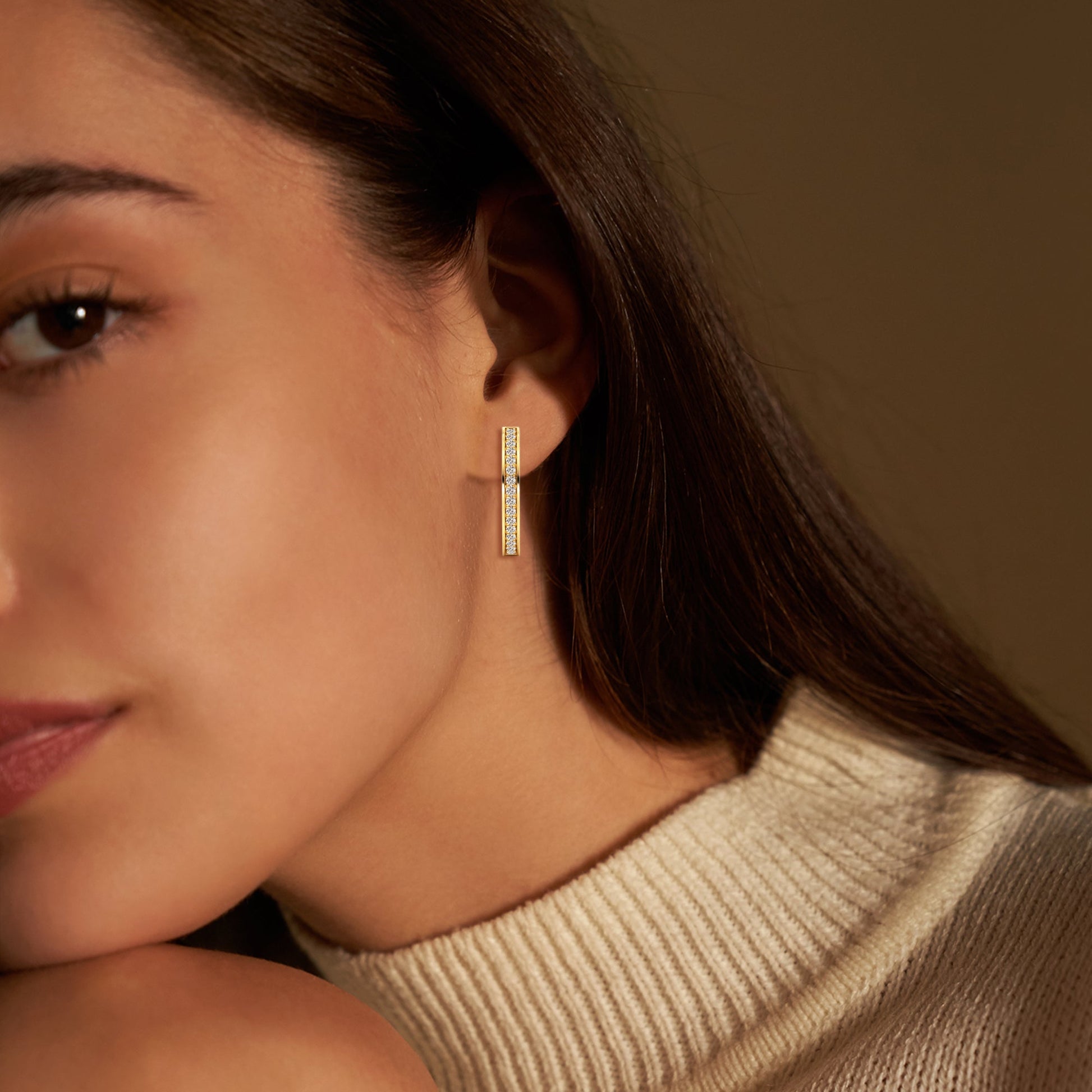 0.33 Ct Lab Grown Diamond Huggie Hoop Earrings - Dewberry Diamonds