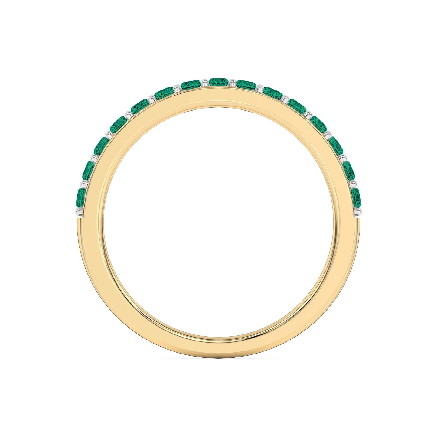 0.40 Ct Natural Green Emerald 14K Gold Wedding Band - Dewberry Diamonds