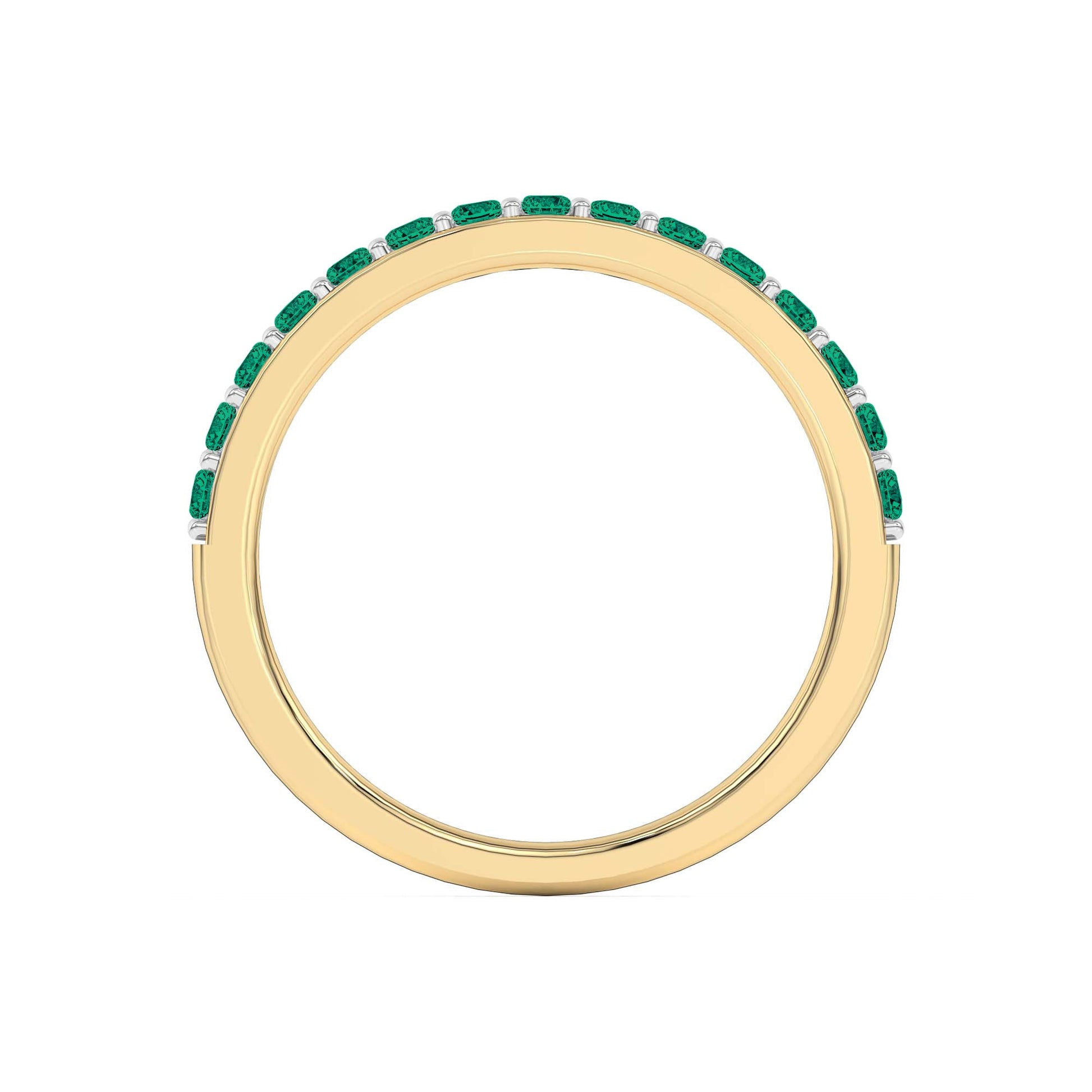 0.40 Ct Natural Green Emerald 14K Gold Wedding Band - Dewberry Diamonds