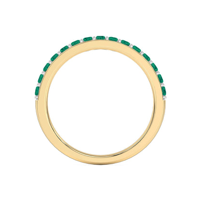 0.40 Ct Natural Green Emerald 14K Gold Wedding Band - Dewberry Diamonds