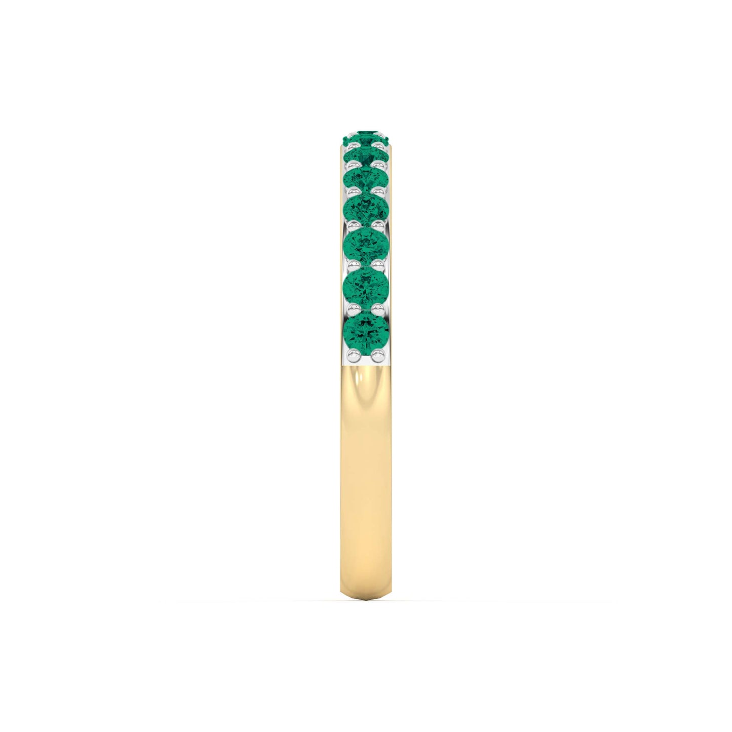 0.40 Ct Natural Green Emerald 14K Gold Wedding Band - Dewberry Diamonds