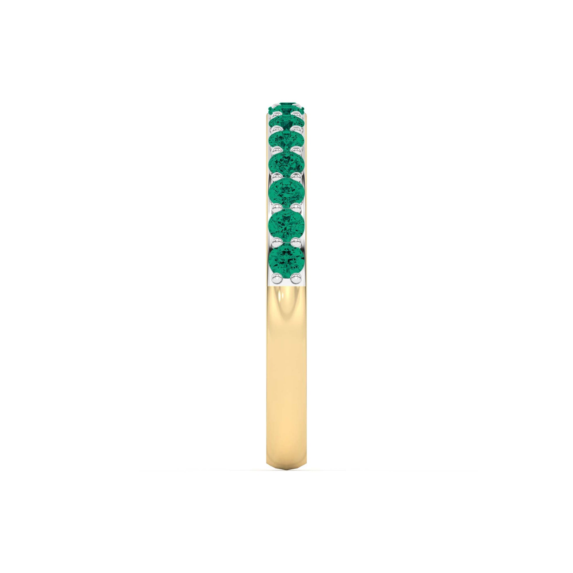 0.40 Ct Natural Green Emerald 14K Gold Wedding Band - Dewberry Diamonds