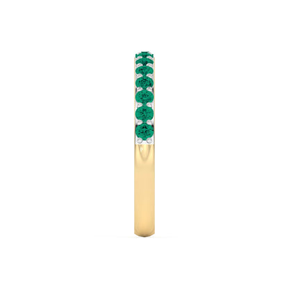 0.40 Ct Natural Green Emerald 14K Gold Wedding Band - Dewberry Diamonds