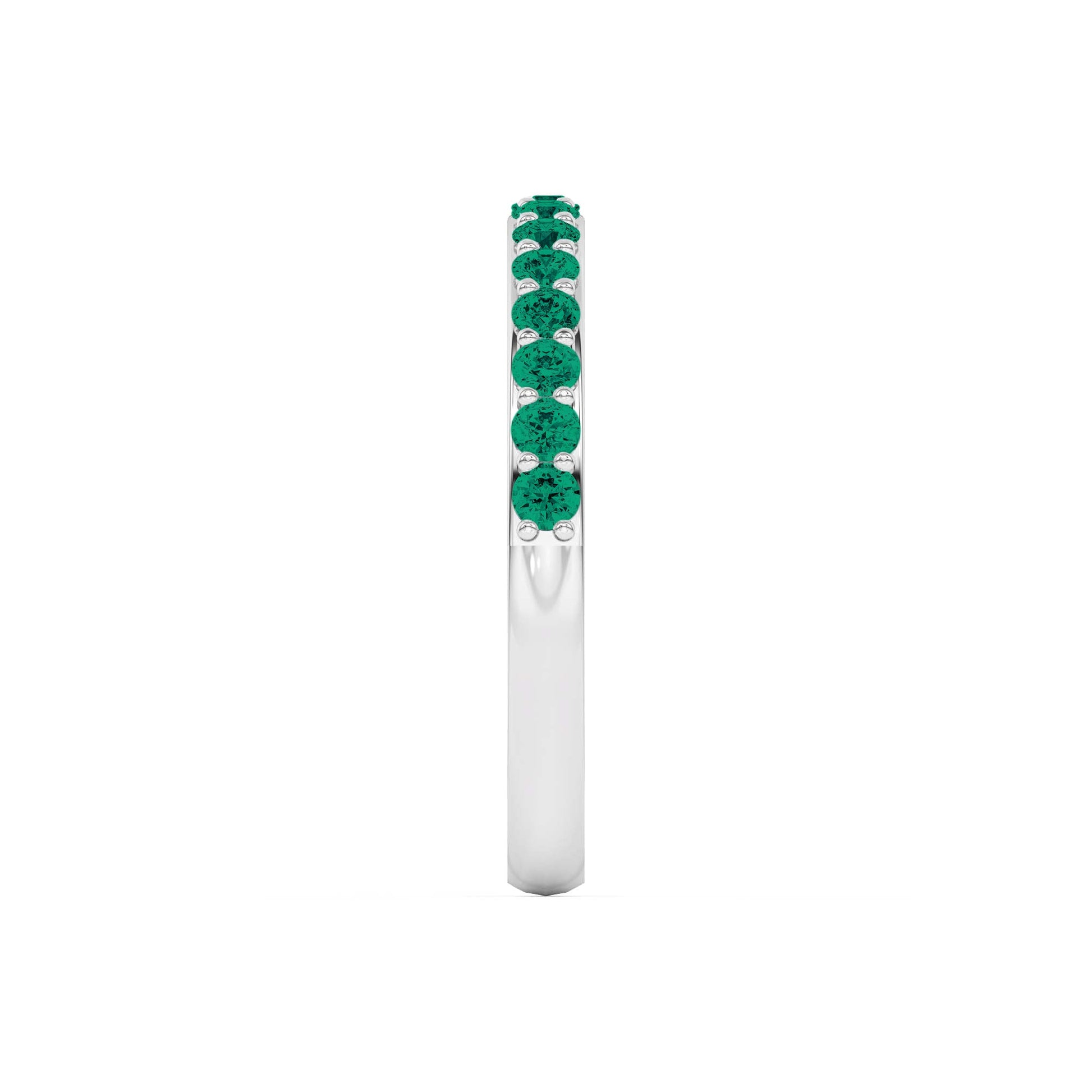0.40 Ct Natural Green Emerald 14K Gold Wedding Band - Dewberry Diamonds