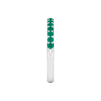 0.40 Ct Natural Green Emerald 14K Gold Wedding Band - Dewberry Diamonds