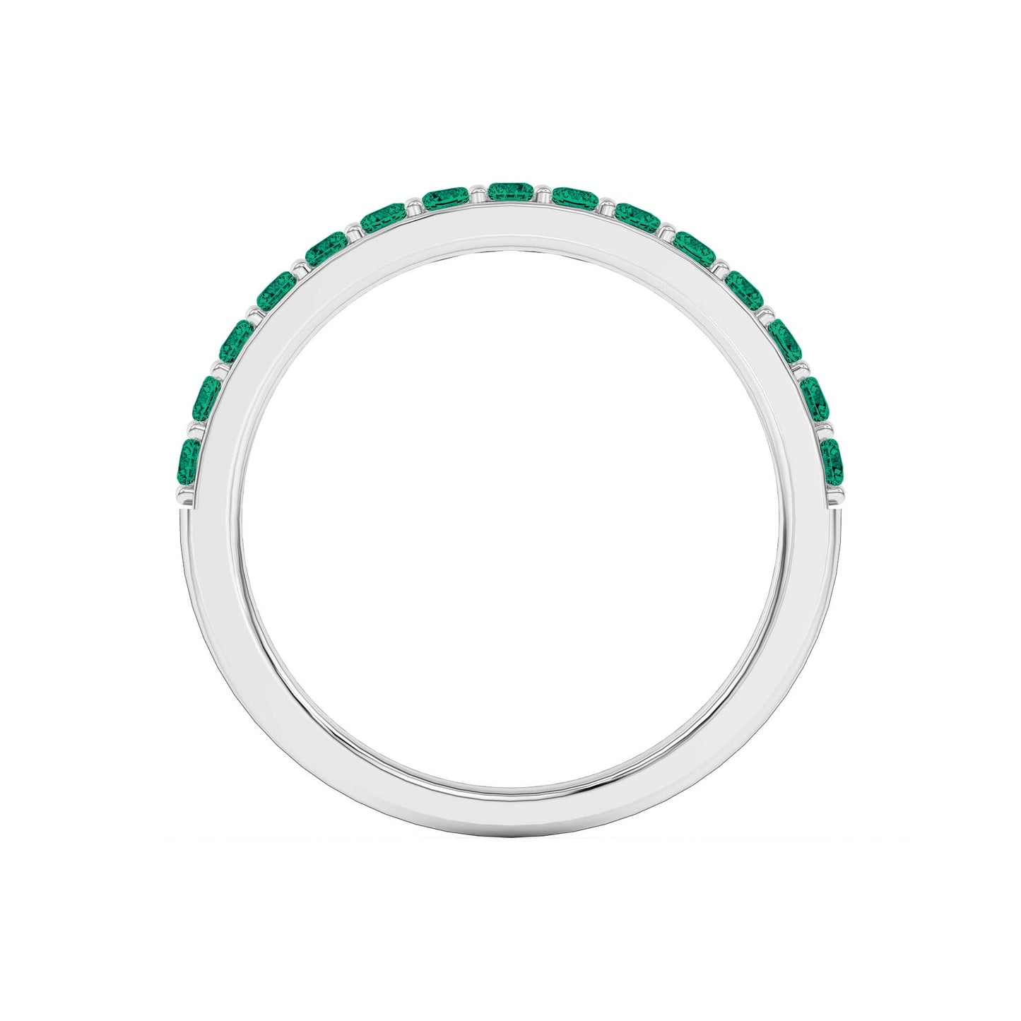 0.40 Ct Natural Green Emerald 14K Gold Wedding Band - Dewberry Diamonds