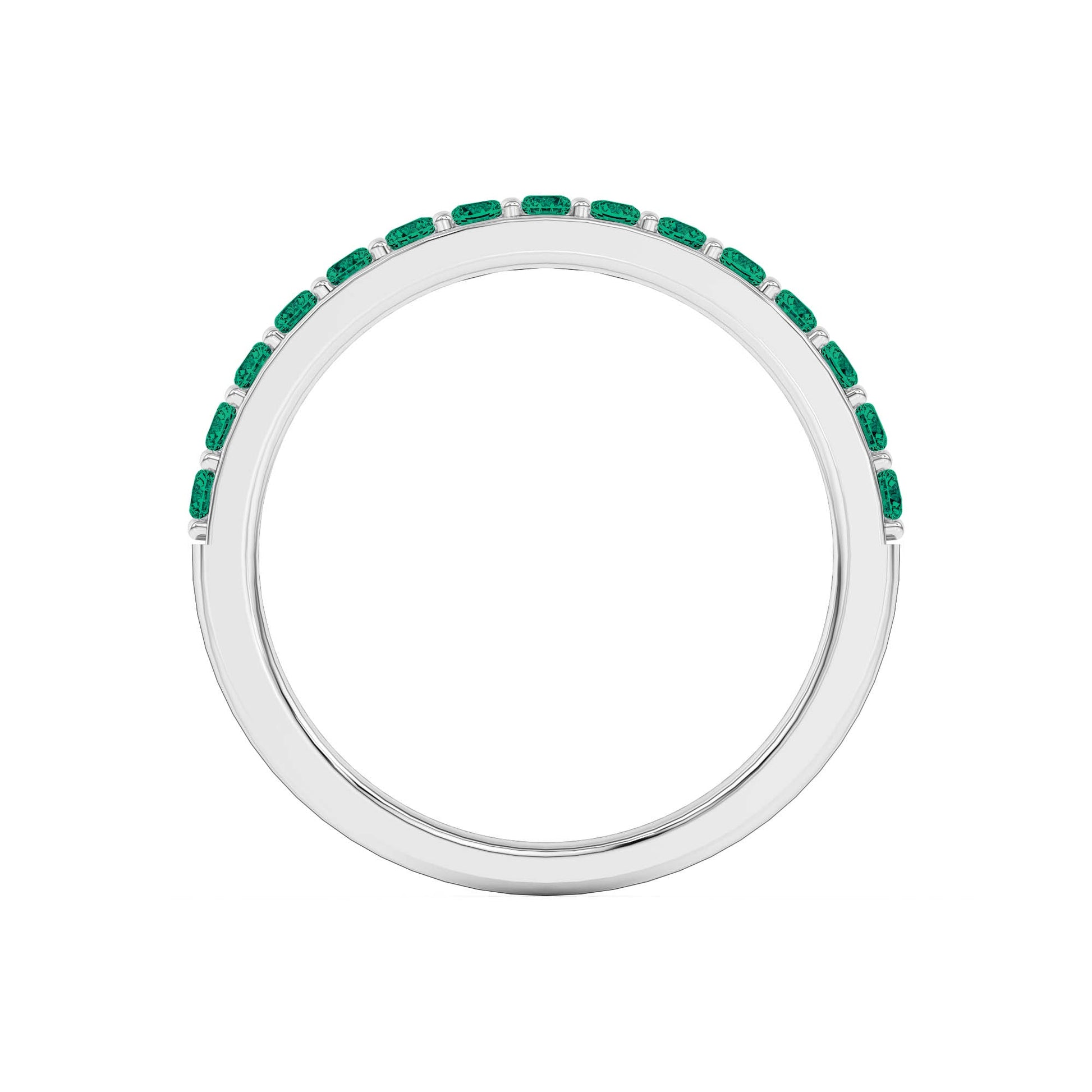 0.40 Ct Natural Green Emerald 14K Gold Wedding Band - Dewberry Diamonds