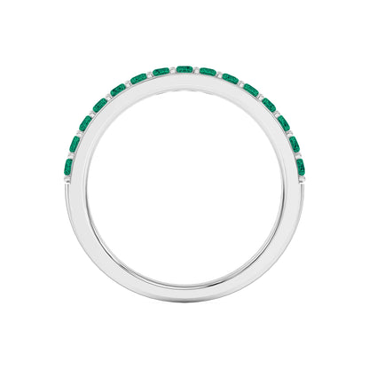0.40 Ct Natural Green Emerald 14K Gold Wedding Band - Dewberry Diamonds