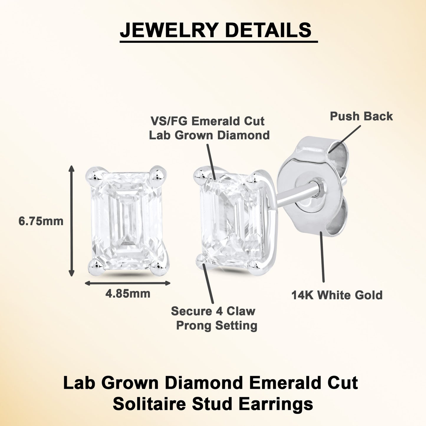 0.45 Ct Diamond 14K White Gold Solitaire Stud Earrings - Dewberry Diamonds