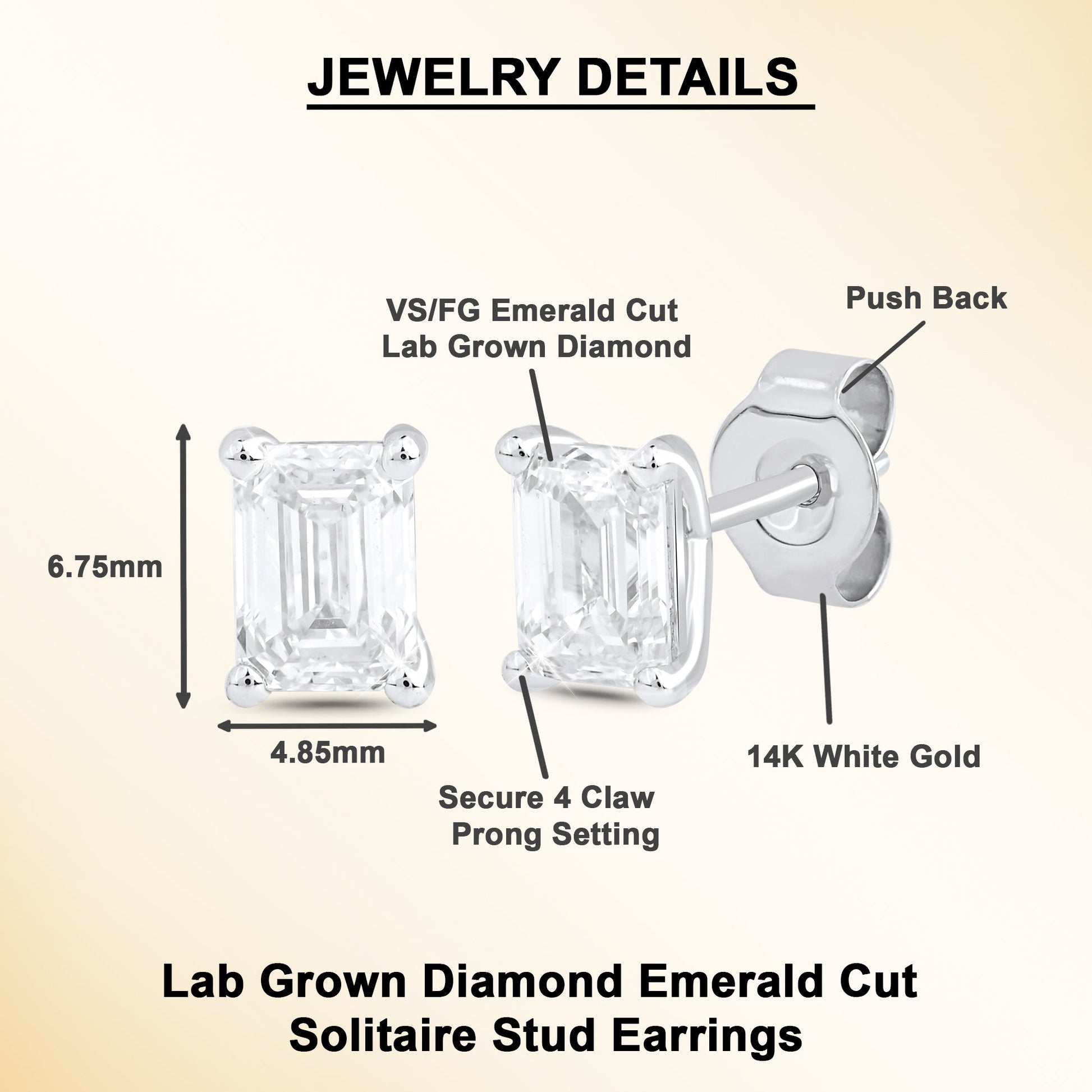 0.45 Ct Diamond 14K White Gold Solitaire Stud Earrings - Dewberry Diamonds