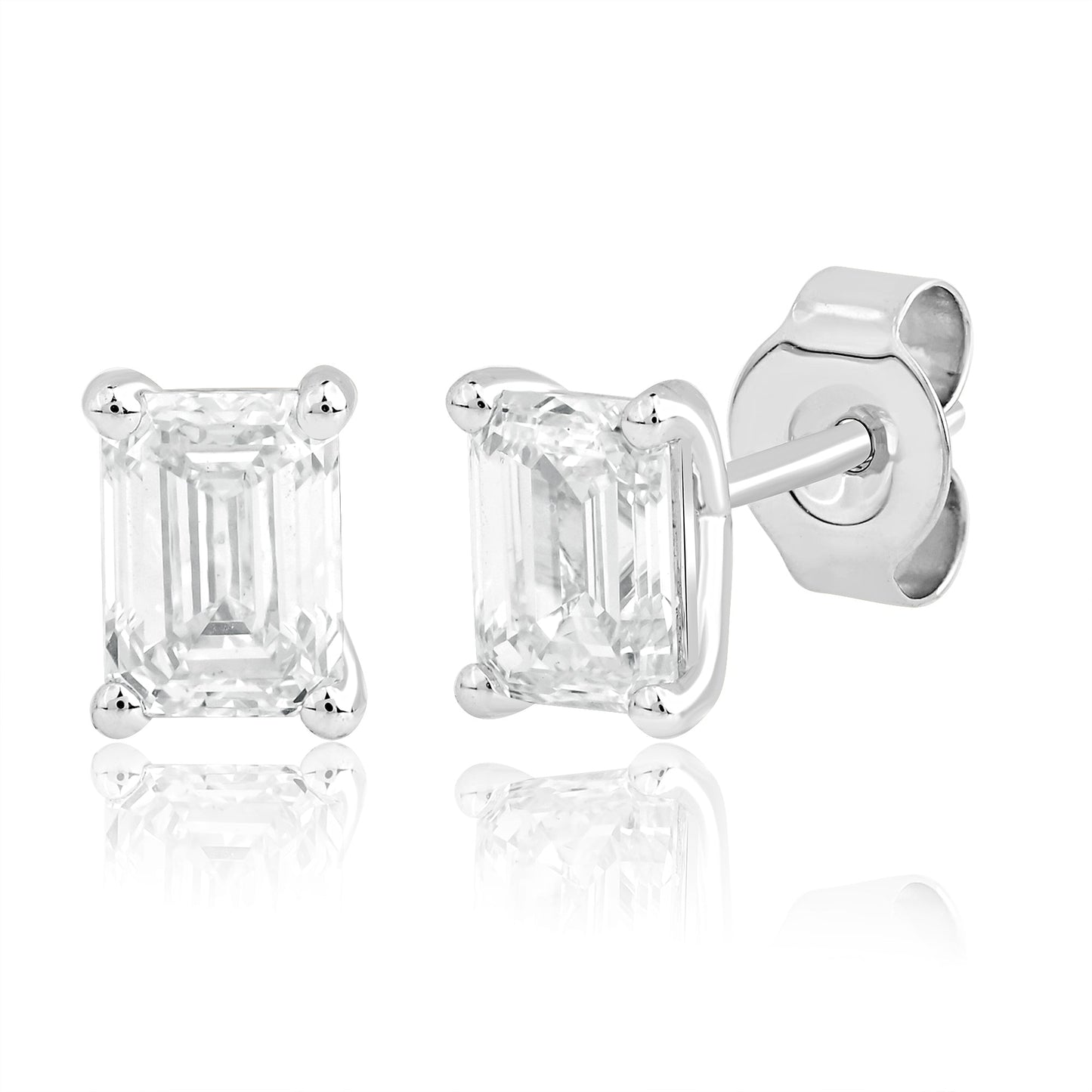 0.45 Ct Diamond 14K White Gold Solitaire Stud Earrings - Dewberry Diamonds