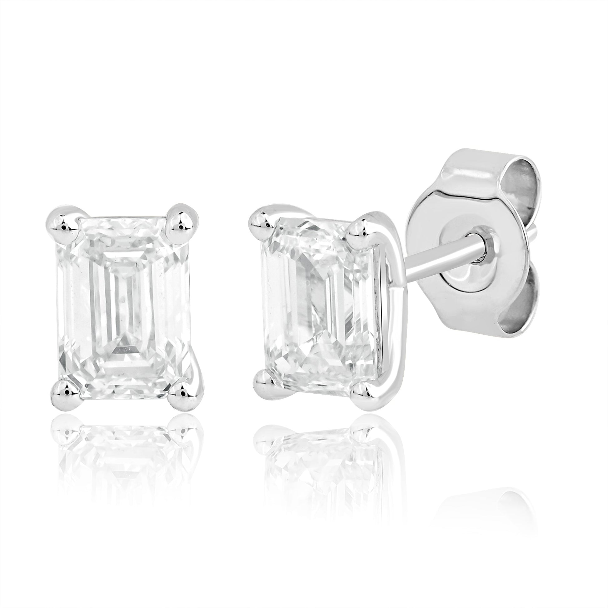 0.45 Ct Diamond 14K White Gold Solitaire Stud Earrings - Dewberry Diamonds
