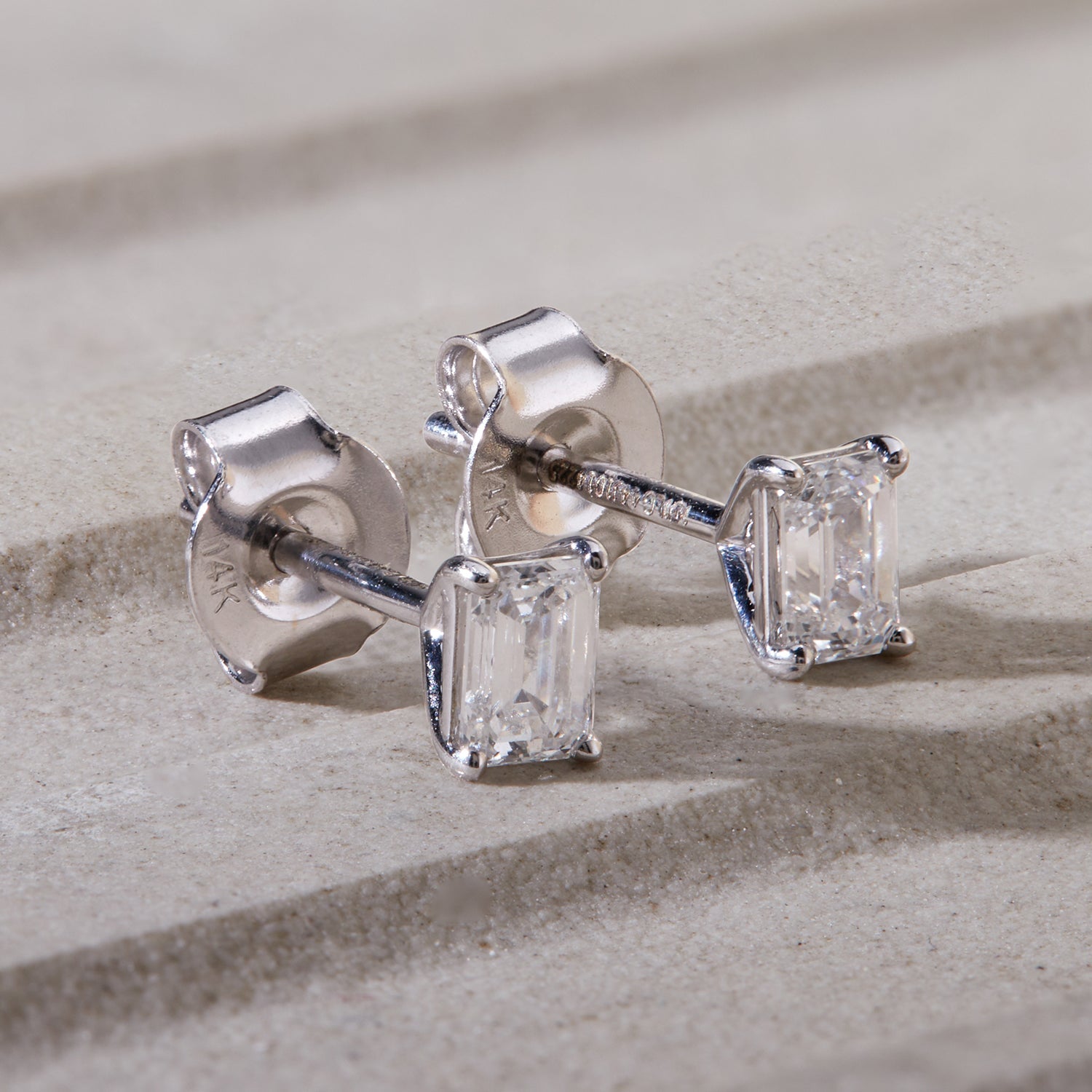 0.45 Ct Diamond 14K White Gold Solitaire Stud Earrings - Dewberry Diamonds
