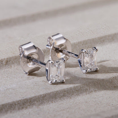0.45 Ct Diamond 14K White Gold Solitaire Stud Earrings - Dewberry Diamonds