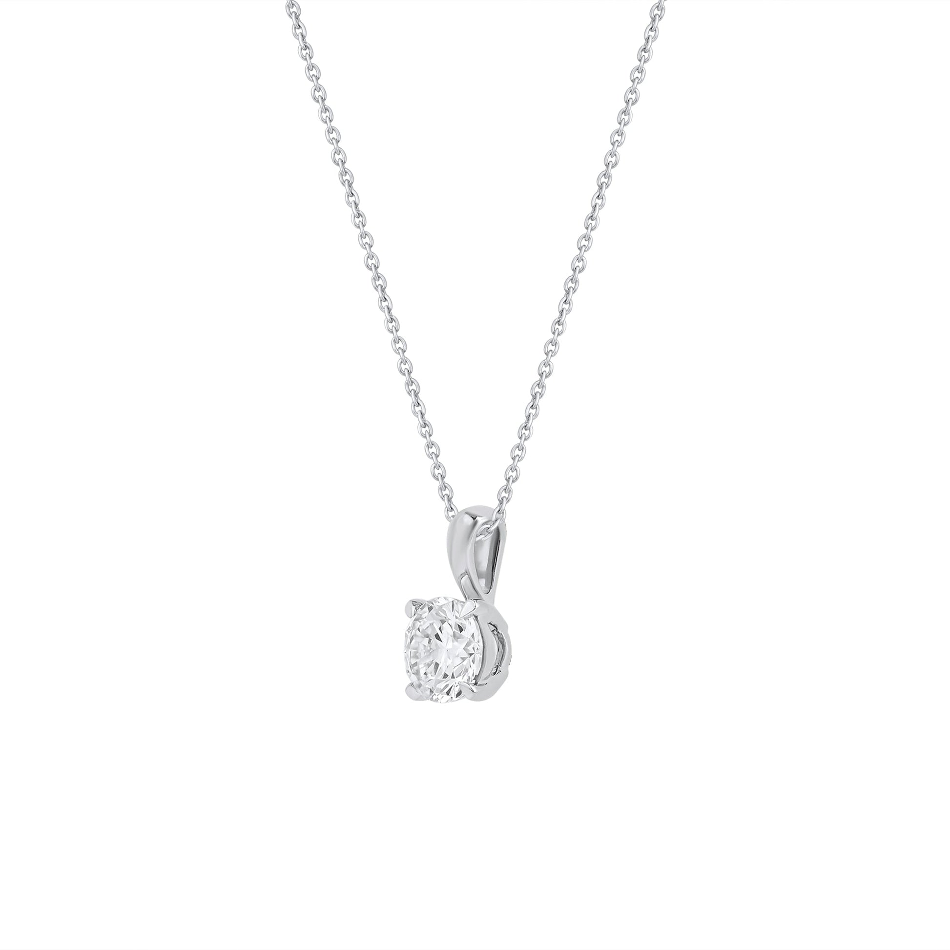 0.5 to 1 Ct Lab Grown Diamond Solitaire Necklace 14K Gold - Dewberry Diamonds