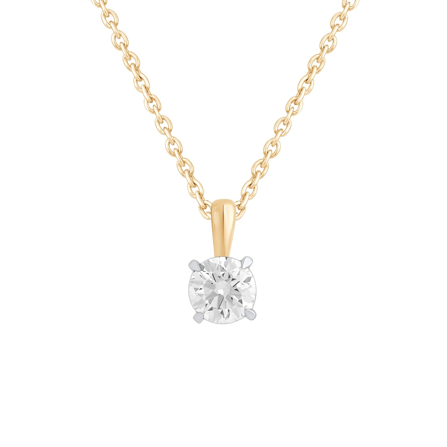 0.5 to 1 Ct Lab Grown Diamond Solitaire Necklace 14K Gold - Dewberry Diamonds