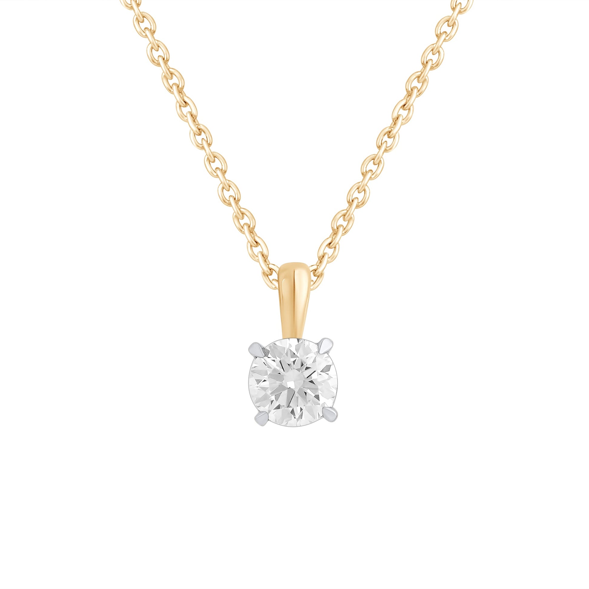 0.5 to 1 Ct Lab Grown Diamond Solitaire Necklace 14K Gold - Dewberry Diamonds