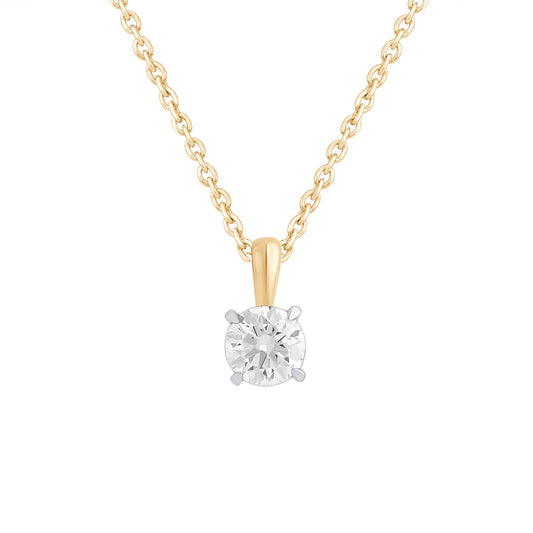 0.5 to 1 Ct Lab Grown Diamond Solitaire Necklace 14K Gold - Dewberry Diamonds