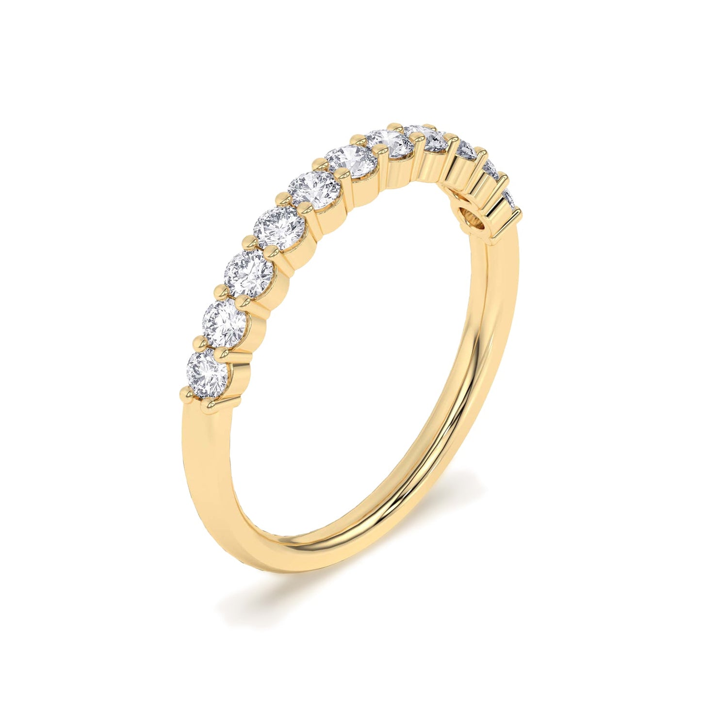 0.50 Ct Diamond Half Eternity Wedding Band 14K Yellow Gold - Dewberry Diamonds