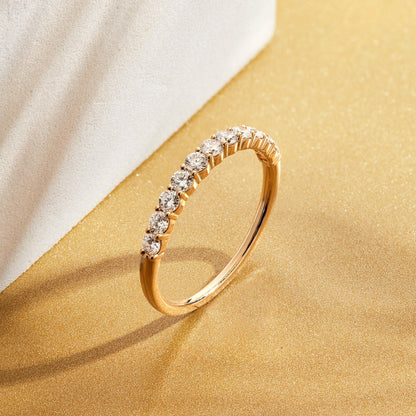 0.50 Ct Diamond Half Eternity Wedding Band 14K Yellow Gold - Dewberry Diamonds