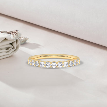 0.50 Ct Diamond Half Eternity Wedding Band 14K Yellow Gold - Dewberry Diamonds