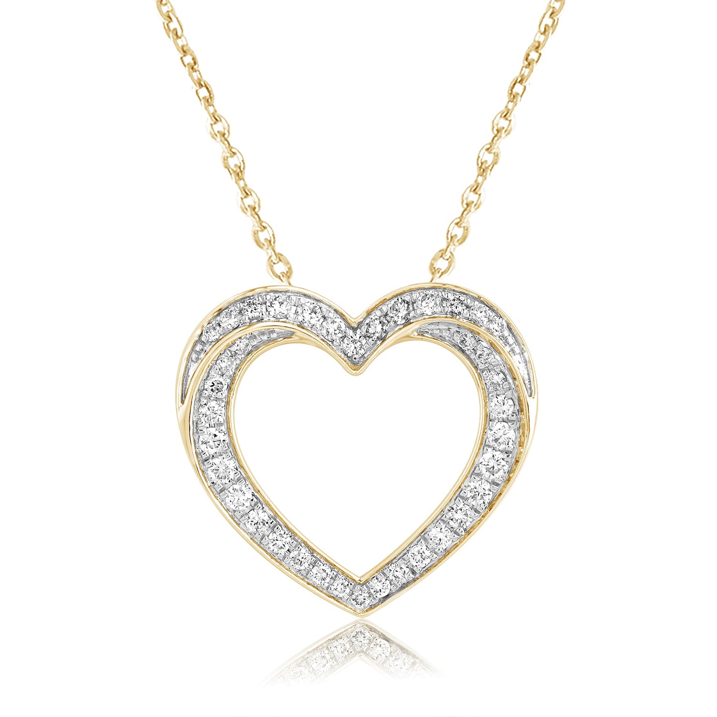 0.50 Ct Lab Grown Diamond Open Heart Pendant Necklace - Dewberry Diamonds