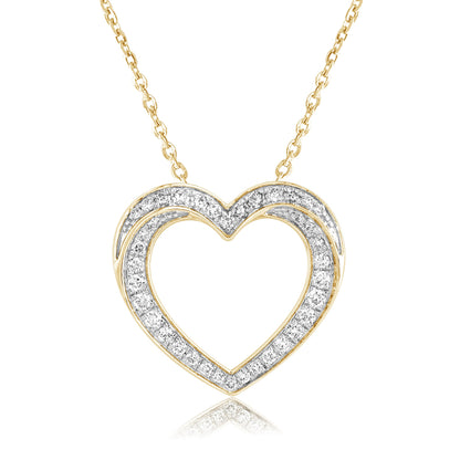 0.50 Ct Lab Grown Diamond Open Heart Pendant Necklace - Dewberry Diamonds