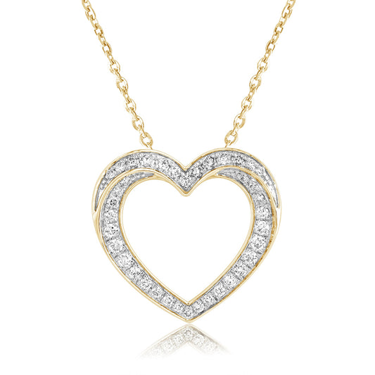 0.50 Ct Lab Grown Diamond Open Heart Pendant Necklace - Dewberry Diamonds
