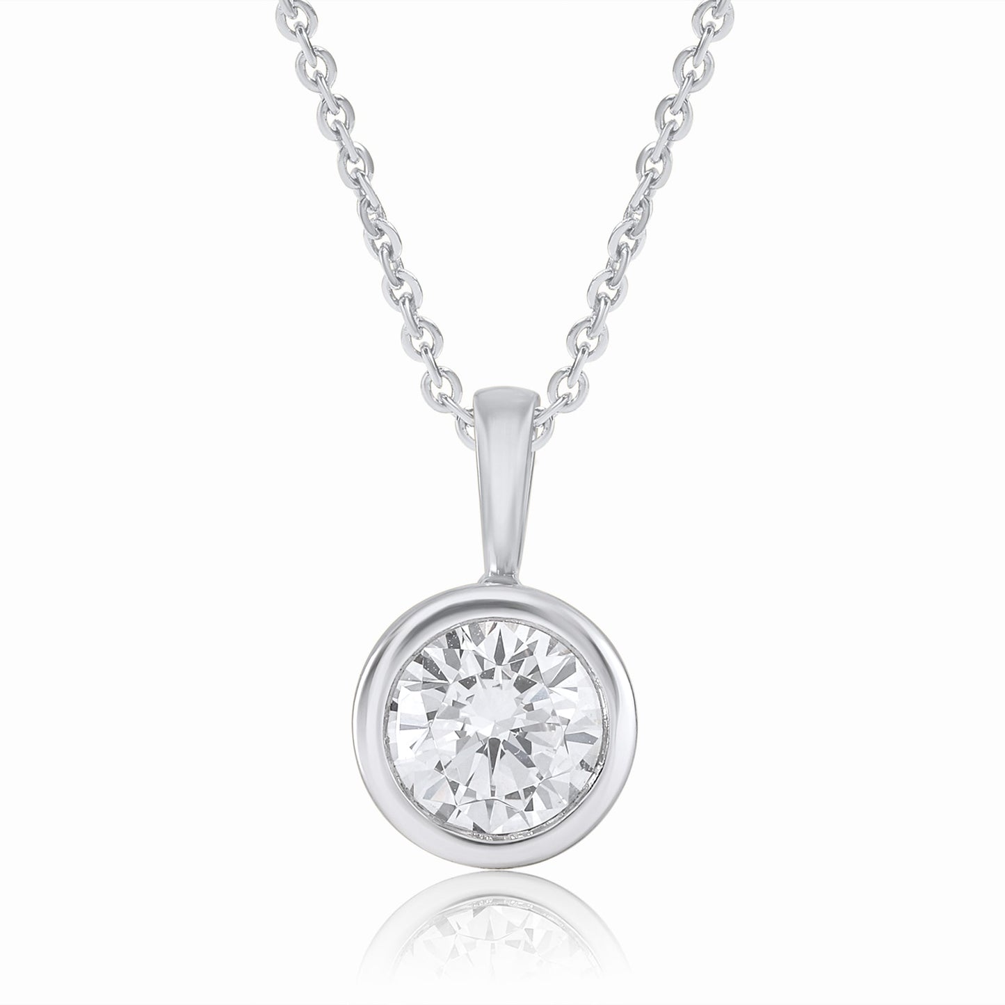 0.75 Ct Bezel-Set Lab Grown Diamond Solitaire Necklace - Dewberry Diamonds