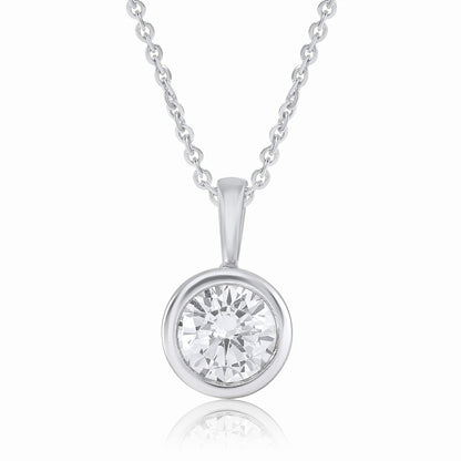 0.75 Ct Bezel-Set Lab Grown Diamond Solitaire Necklace - Dewberry Diamonds