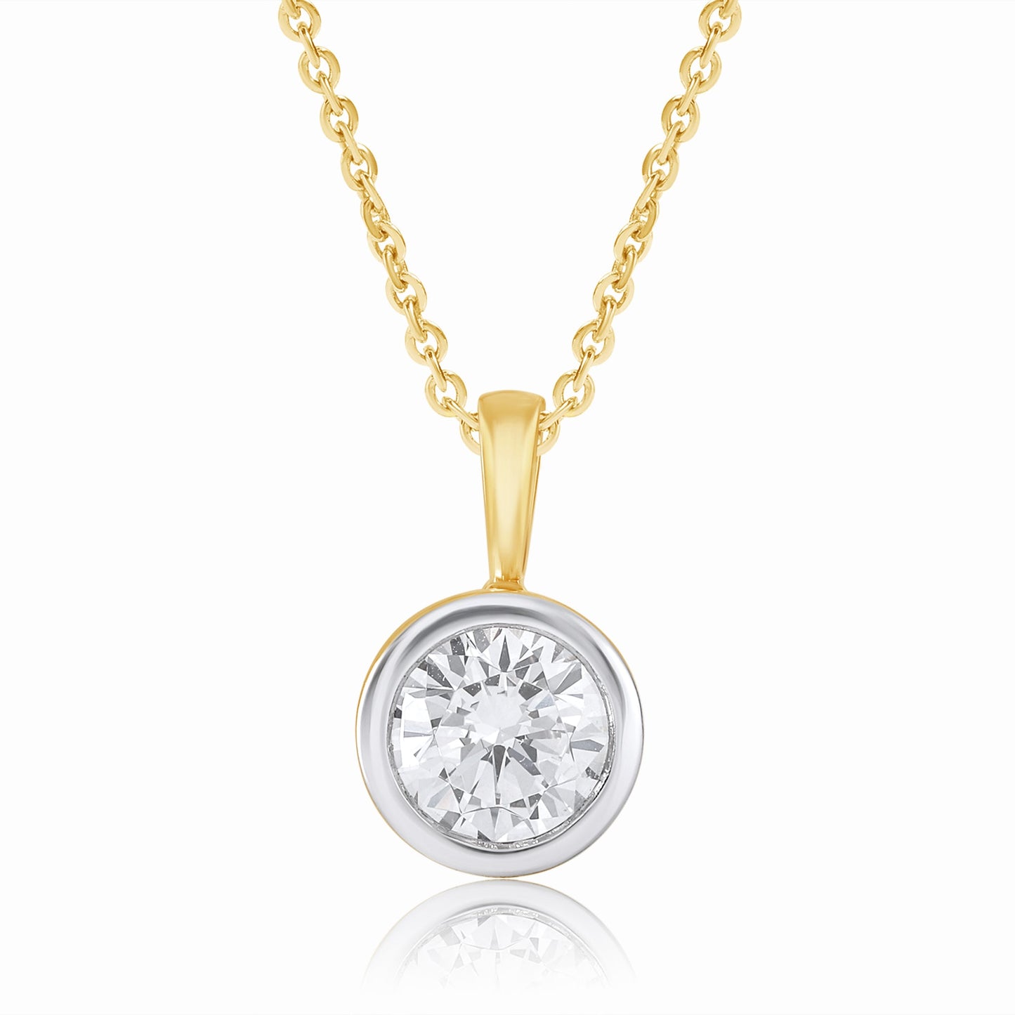0.75 Ct Bezel-Set Lab Grown Diamond Solitaire Necklace - Dewberry Diamonds