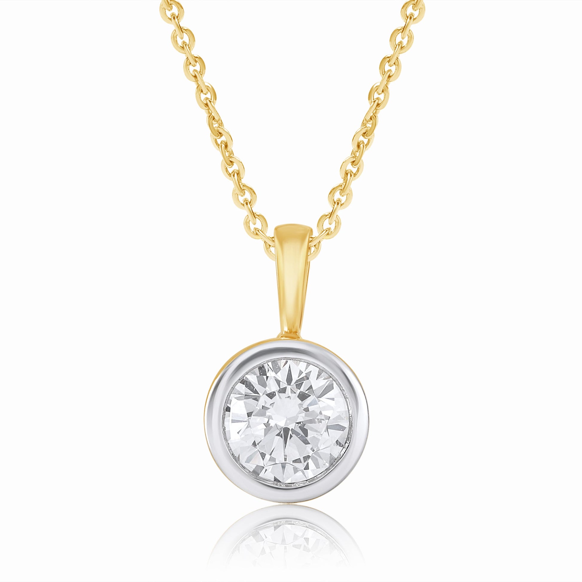 0.75 Ct Bezel-Set Lab Grown Diamond Solitaire Necklace - Dewberry Diamonds