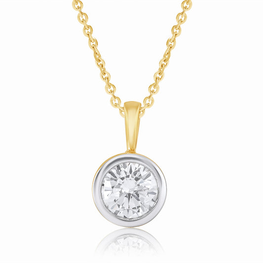 0.75 Ct Bezel-Set Lab Grown Diamond Solitaire Necklace - Dewberry Diamonds