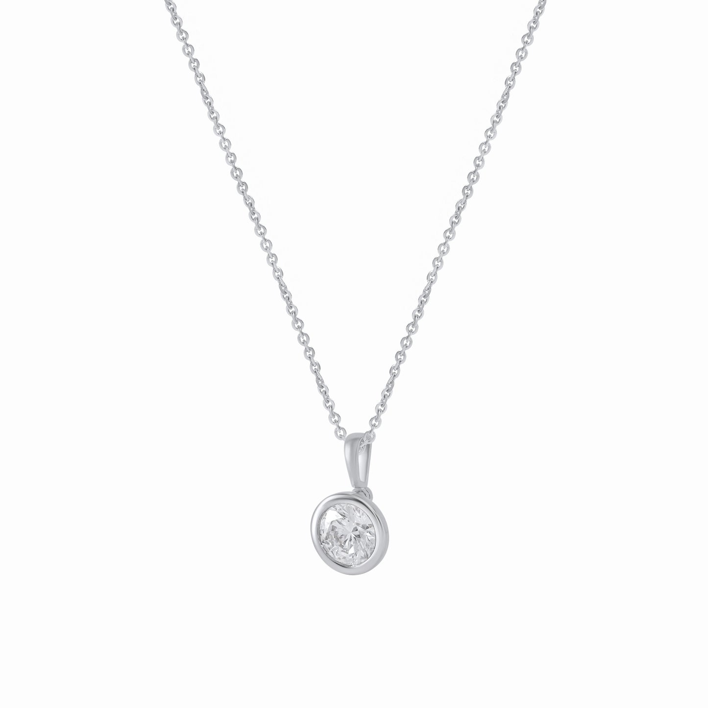 0.75 Ct Bezel-Set Lab Grown Diamond Solitaire Necklace - Dewberry Diamonds