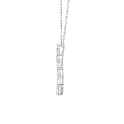 0.75 Ct Diamond 925 Silver 7 Stone Journey Pendant Necklace - Dewberry Diamonds