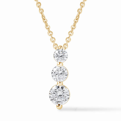 0.80 Ct Diamond 925 Silver Journey Pendant Necklace - Dewberry Diamonds