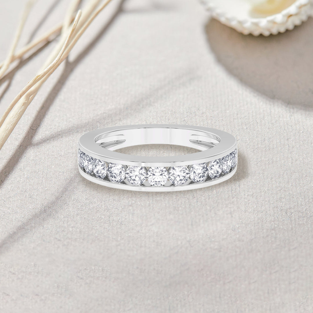 1 Ct Diamond Half Eternity Wedding Band 14K Gold - Dewberry Diamonds