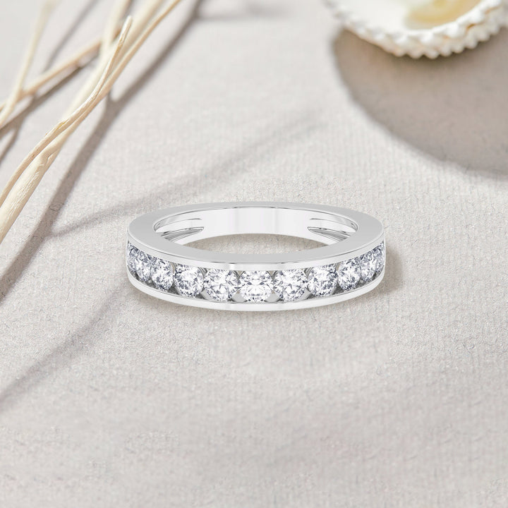 1 Ct Diamond Half Eternity Wedding Band 14K Gold - Dewberry Diamonds