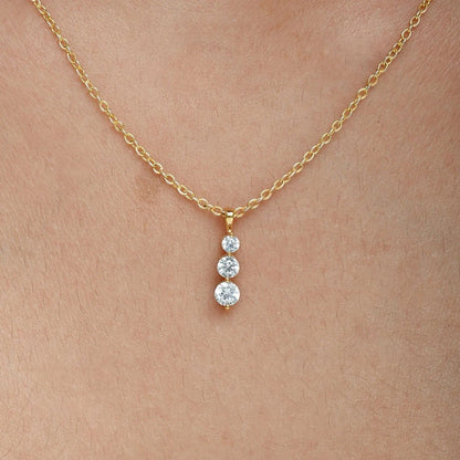 1 Ct Lab Grown Diamond 925 Silver Journey Ladder Pendant Necklace - Dewberry Diamonds