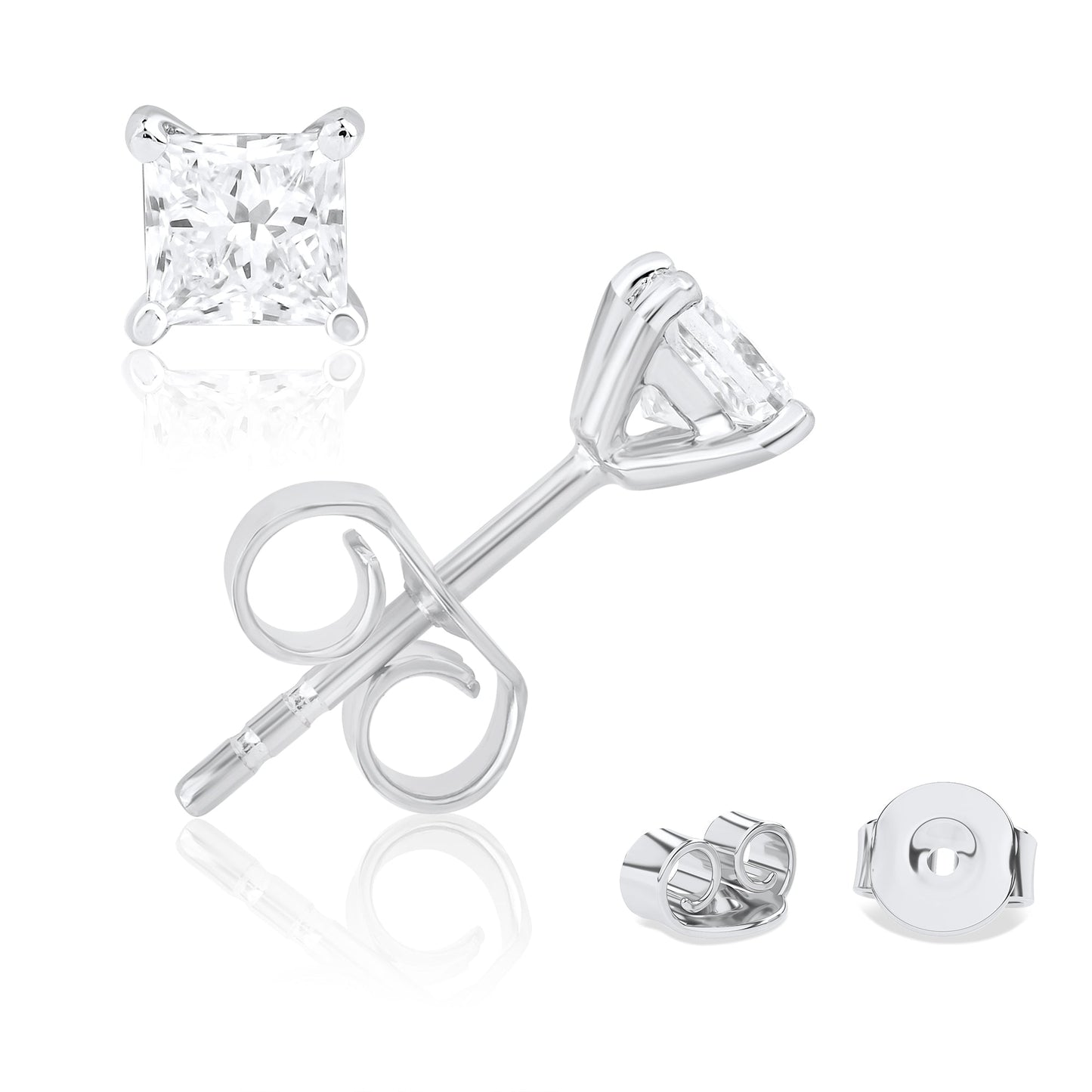 1 Ct Lab Grown Diamond Solitaire 14K Gold Stud Earrings - Dewberry Diamonds
