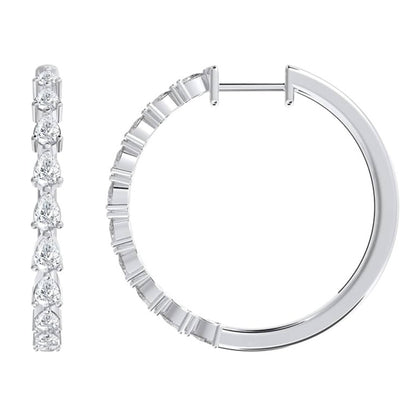 1 Ct Pear Cut Lab Grown Diamond Hoop Earrings - Dewberry Diamonds