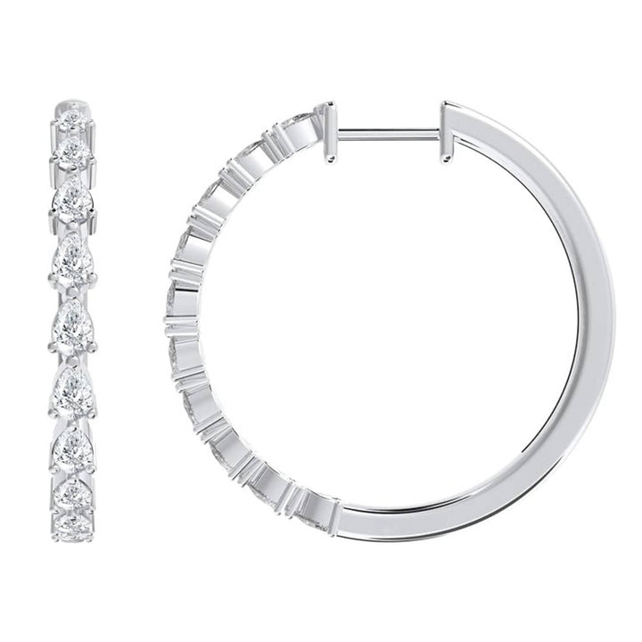 1 Ct Pear Cut Lab Grown Diamond Hoop Earrings - Dewberry Diamonds