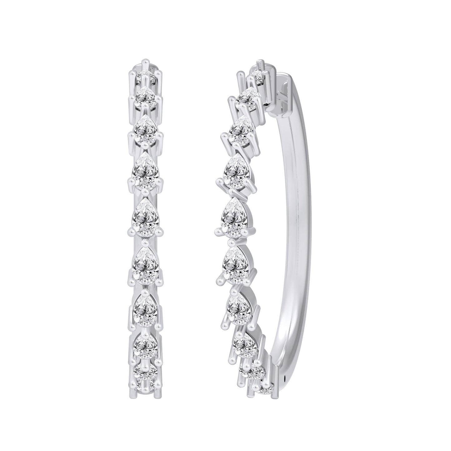 1 Ct Pear Cut Lab Grown Diamond Hoop Earrings - Dewberry Diamonds