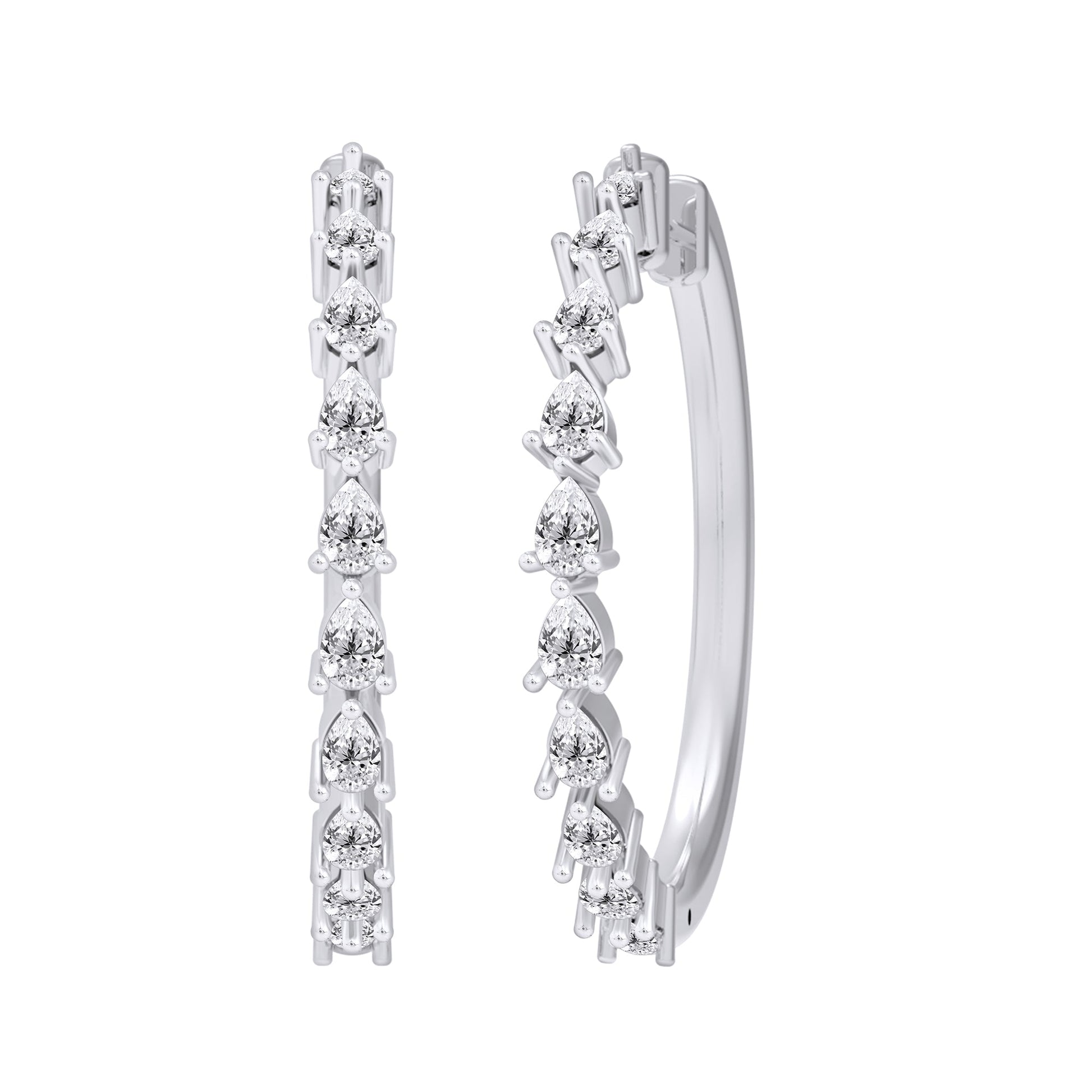 1 Ct Pear Cut Lab Grown Diamond Hoop Earrings - Dewberry Diamonds