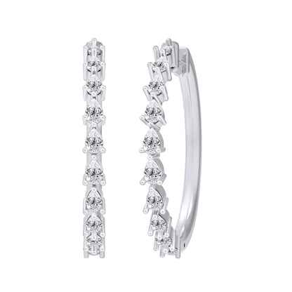 1 Ct Pear Cut Lab Grown Diamond Hoop Earrings - Dewberry Diamonds