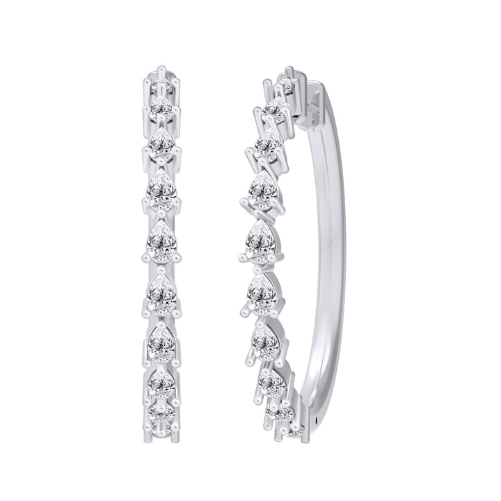 1 Ct Pear Cut Lab Grown Diamond Hoop Earrings - Dewberry Diamonds