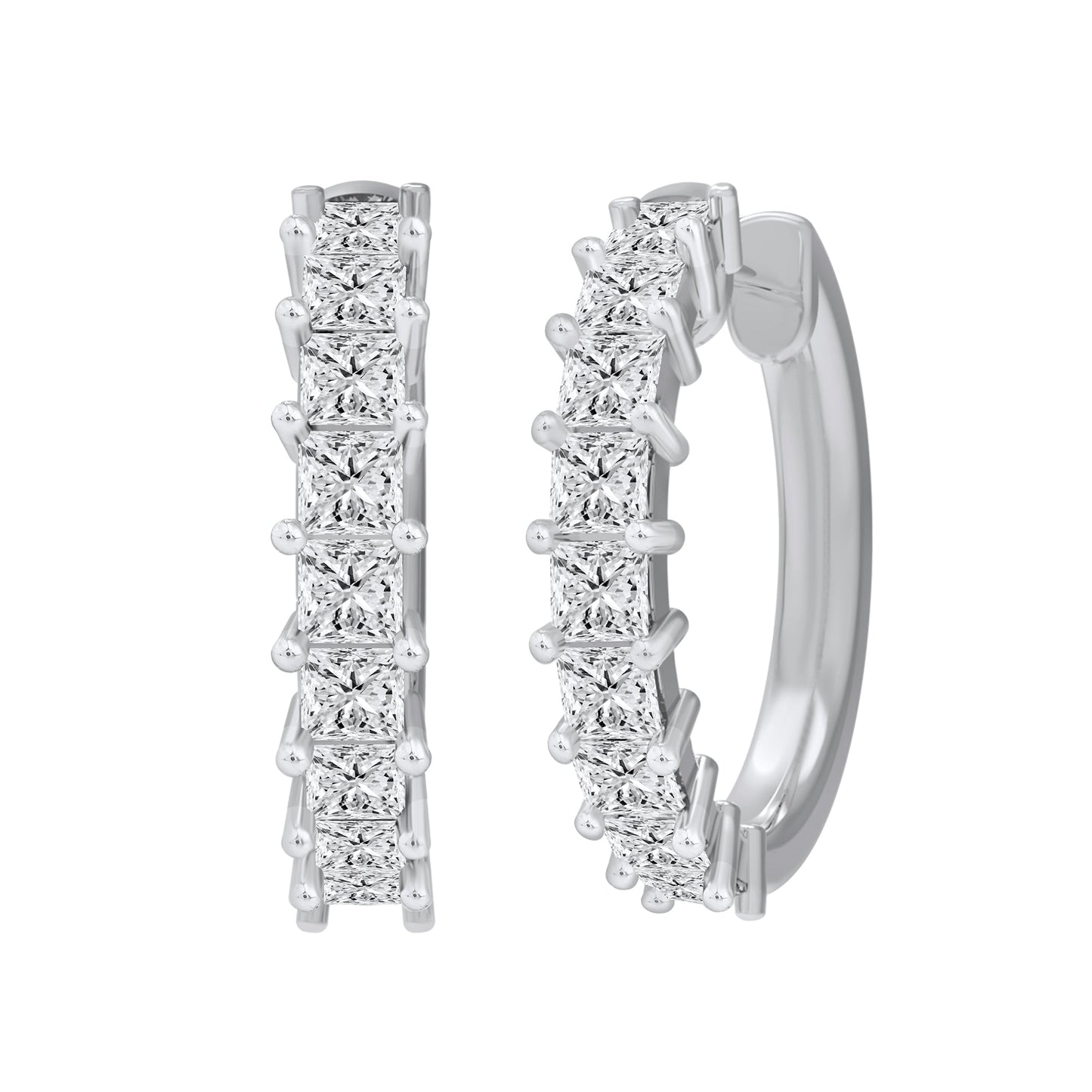 1 Cttw Princess Cut Lab Grown Diamond Hoop Earrings - Dewberry Diamonds